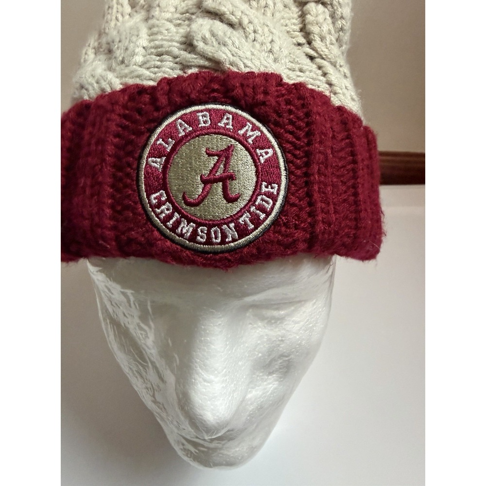 Alabama Crimson Tide NCAA " Barometer " Cuffed with Pom Knit Hat - Picture 2 of 7